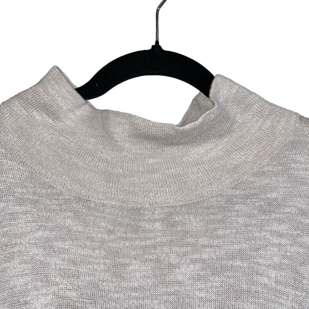 Nic + Zoe Women's Mock Neck Top Size L/XL Tan Sleeveless Knit Casual Rayon Linen - Picture 2 of 6